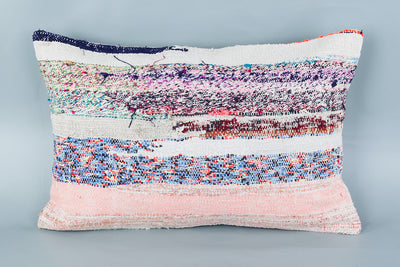 Contemporary Multiple Color Kilim Pillow Cover 16x24 8531