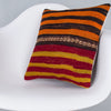 Striped Multiple Color Kilim Pillow Cover 16x16 8221
