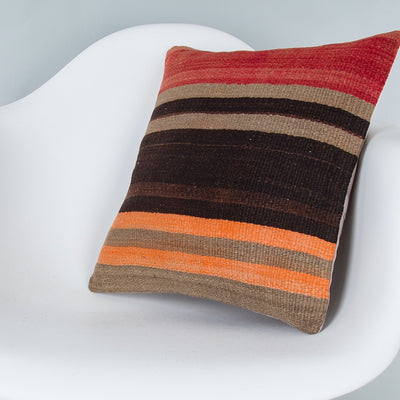 Striped Multiple Color Kilim Pillow Cover 16x16 7749