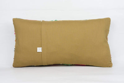 Plain Green Kilim Pillow Cover 12x24 4128 - kilimpillowstore
 - 4