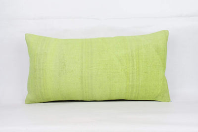 Plain Green Kilim Pillow Cover 12x24 4128 - kilimpillowstore
 - 1